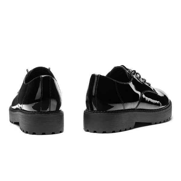 Classic Lace-Up Oxford Shoes - BLACK PAT - 2